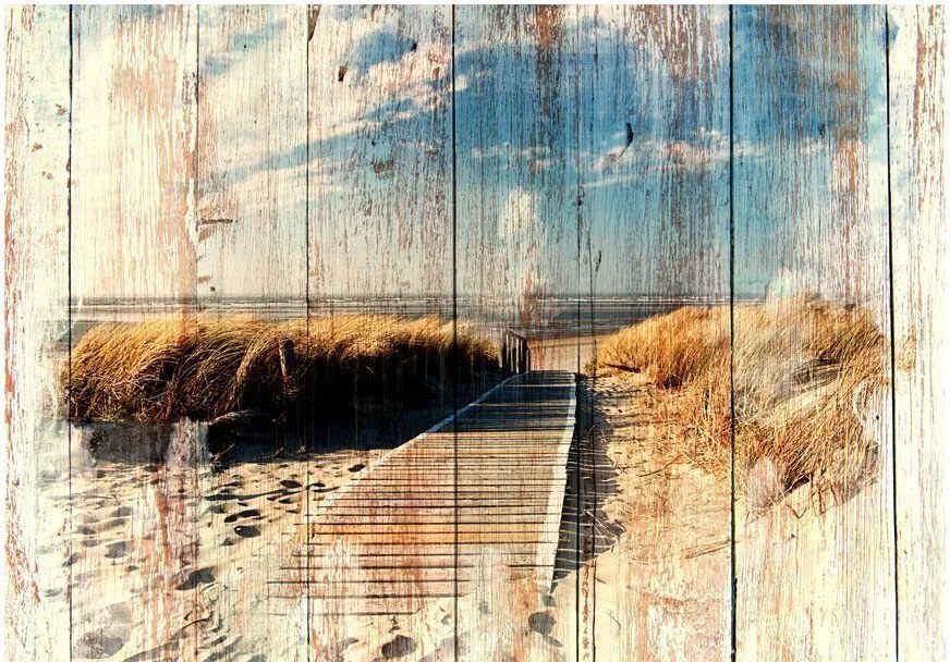 Αυτοκόλλητη φωτοταπετσαρία - Wooden Beach - 245x175