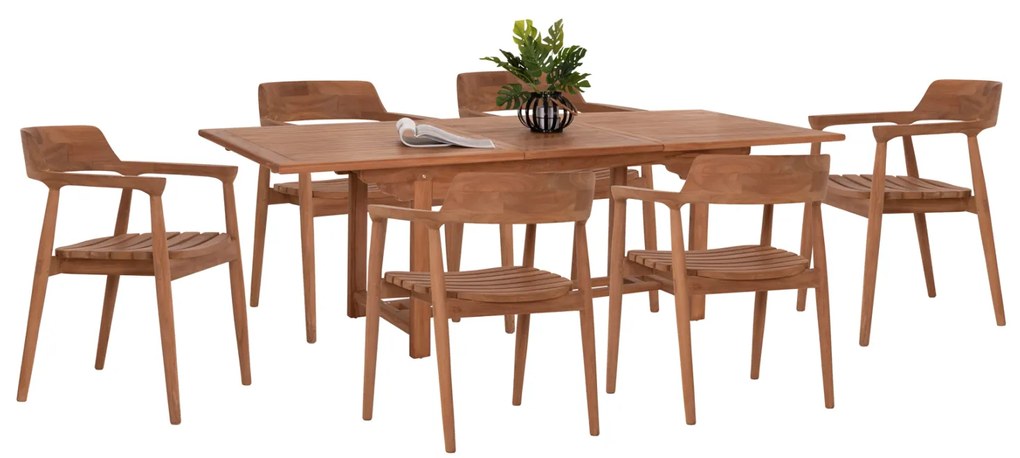 ΣΕΤ ΤΡΑΠΕΖΑΡΙΑΣ FREM HM21291 ΤΡΑΠΕΖΙ & 6 ΠΟΛΥΘΡΟΝΕΣ---ΤΕΑΚ ΞΥΛΟ