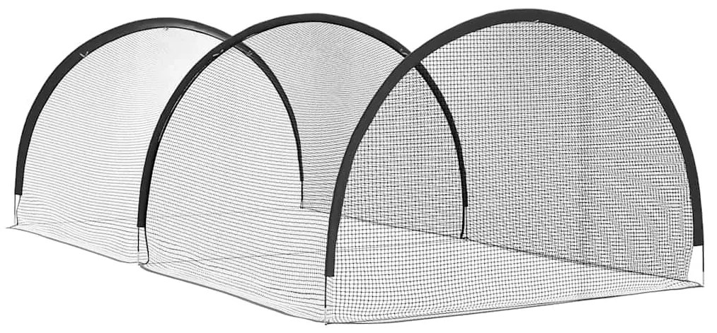 vidaXL Μπέιζμπολ & Σόφτμπολ Μαύρο 702 x 369,5 x 243,5 cm Πολυεστέρας