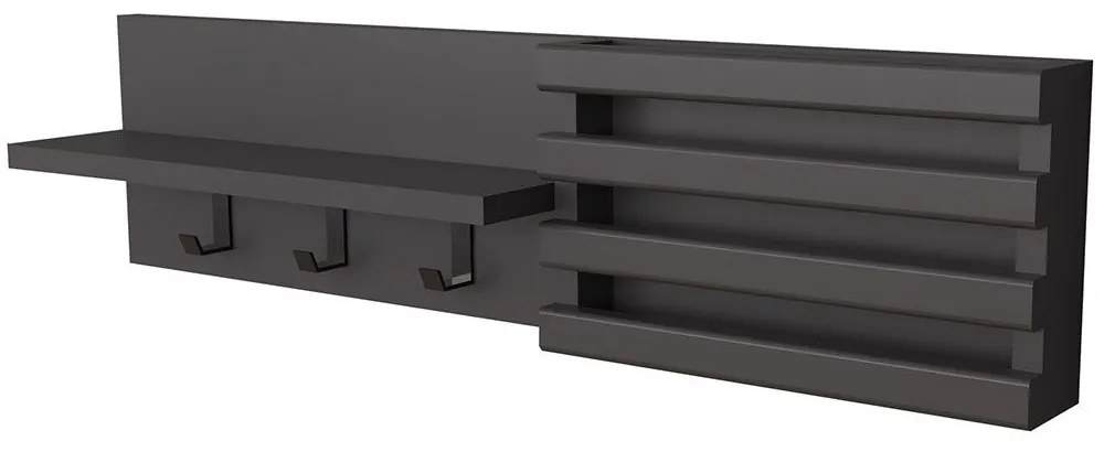 Κρεμάστρα Τοίχου Με Ράφι Huso 495SSE1117 80x11x20cm Anthracite
