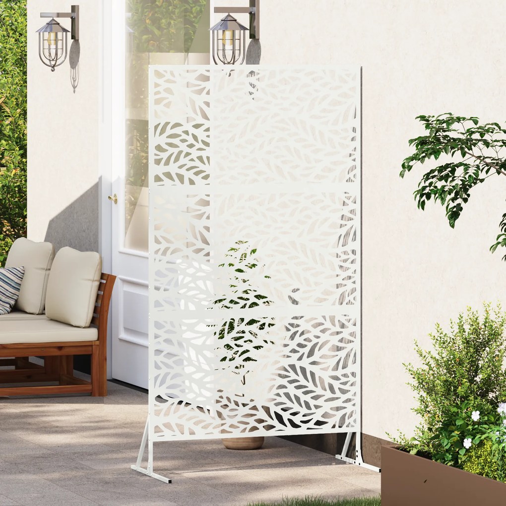 vidaXL Πανί Ιδιωτικότητας, Λευκό, 100x50x180 εκ., Ατσάλι