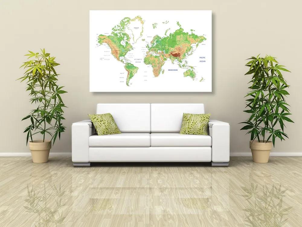 Εικόνα κλασικού παγκόσμιου χάρτη με λευκό φόντο