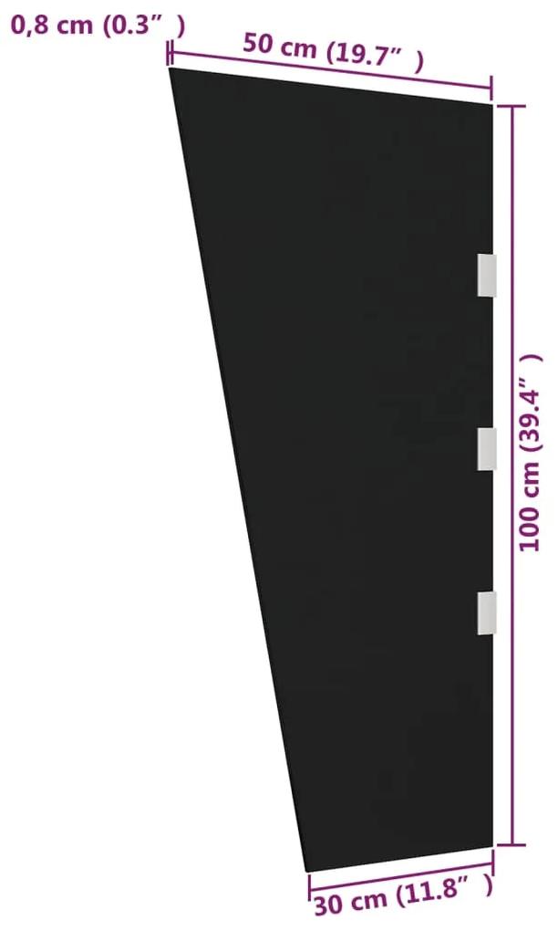 vidaXL Πλαϊνό Πάνελ για Στέγαστρο Πόρτας Μαύρο 50x100 εκ. Ψημένο Γυαλί