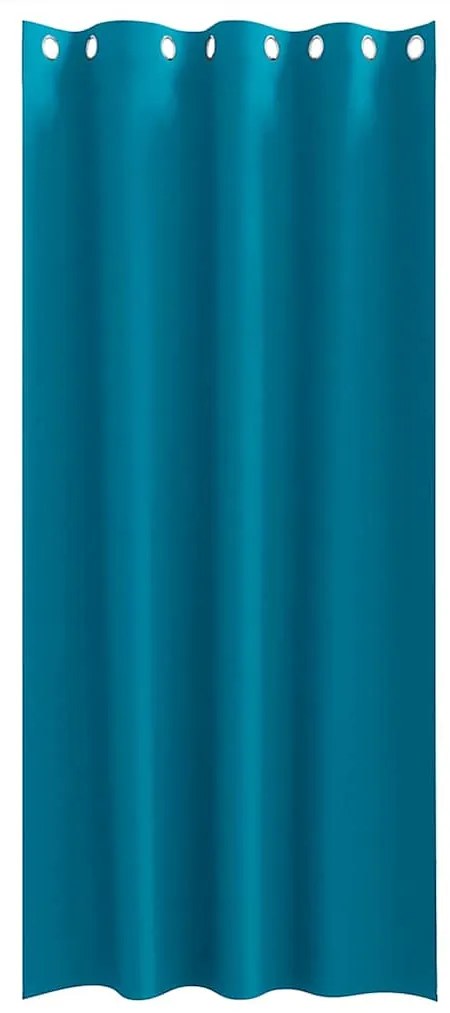 vidaXL Κουρτίνες Μαύρης Ύφανσης με Δαχτυλίδια 2 pcs Τιρκουάζ