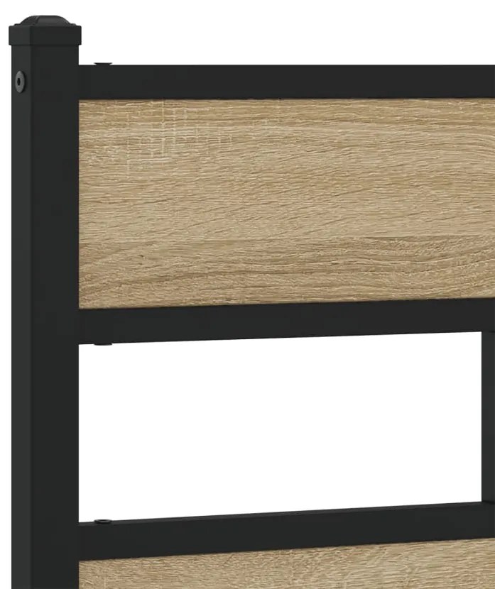 vidaXL Σκελετός Κρεβ. Χωρίς Στρώμα Sonoma Δρυς 120x190 εκ. Μεταλλικό