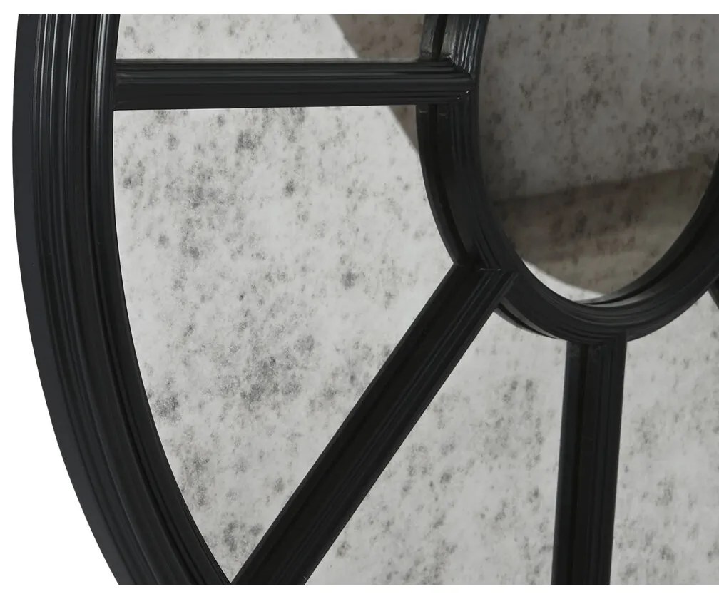 Τοίχο καθρέφτη Home ESPRIT Μαύρο Παλαιωμένο φινίρισμα 100 x 5 x 100 cm
