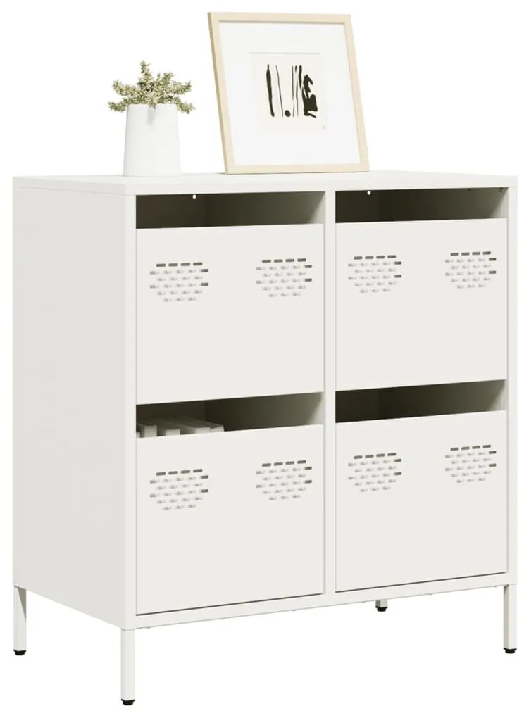 Ντουλάπι Λευκό 68x39x73,5 εκ. από Χάλυβα Ψυχρής Έλασης