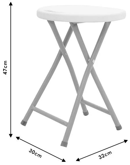 Σκαμπό catering πτυσσόμενο Izara λευκό 32x30x47 εκ.