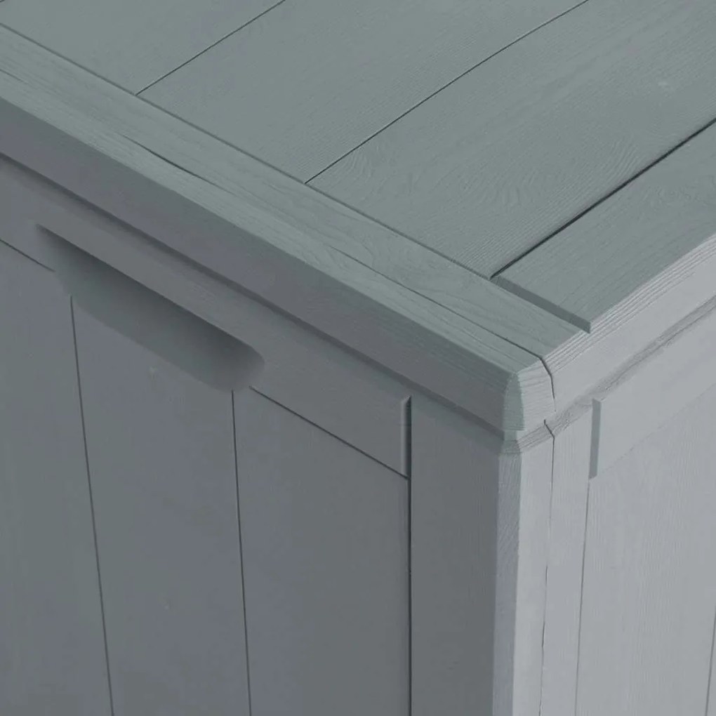 vidaXL Μπαούλο Αποθήκευσης Κήπου Γκρι 270 Λίτρα Όψη ξύλου από PP