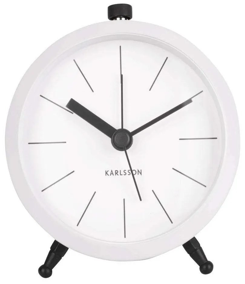 Ρολόι Επιτραπέζιο - Ξυπνητήρι Button KA5778WH Φ9x10,5cm White Karlsson Metal