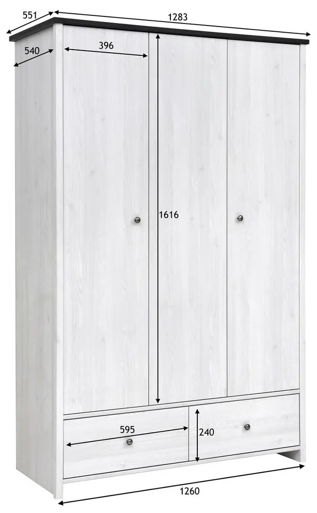 Ντουλάπα Boston S119, Sibu πεύκο, 200x129x56cm, Πόρτες ντουλάπας: Με μεντεσέδες
