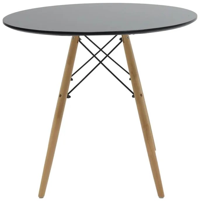 Σετ Τραπεζαρίας Julita-Noor 5 τεμ. MDF Μαύρο - Μπεζ Ύφασμα Φ80x73εκ. 80x80x73 εκ.