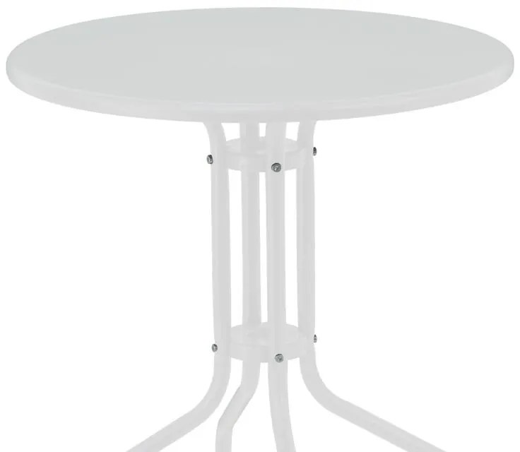 Σετ Κήπου Τραπεζαρία Monasty - Vergo 3 τεμ Μεταλλικό Λευκό 70x70x70 εκ.