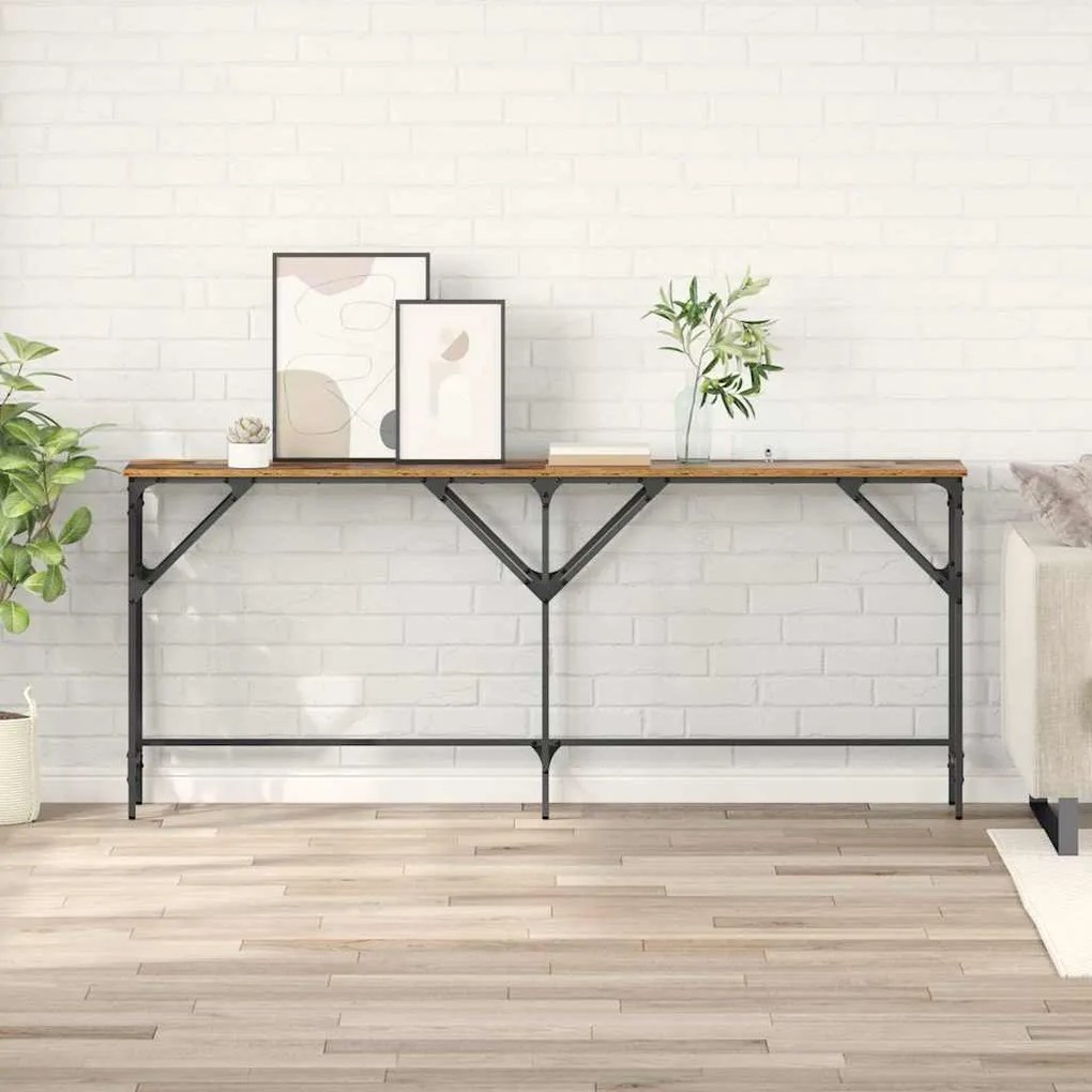 vidaXL Τραπέζι κονσόλας Παλαιό ξύλο 180 x 29 x 75 εκ