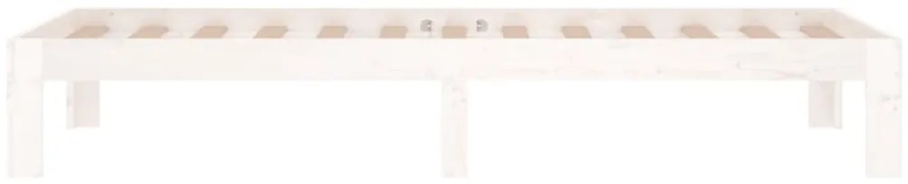 vidaXL Πλαίσιο Κρεβατιού Λευκό 75x190 εκ. Μασίφ Ξύλο Small Single