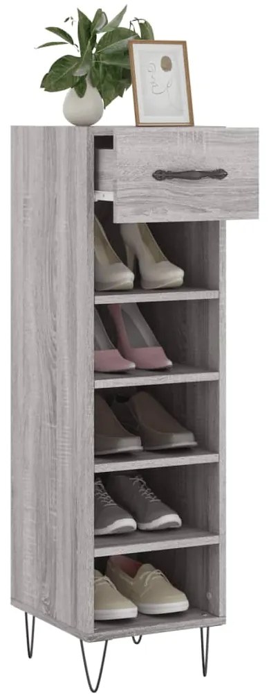 vidaXL Παπουτσοθήκη Γκρι Sonoma 30x35x105 εκ. από Επεξεργασμένο Ξύλο