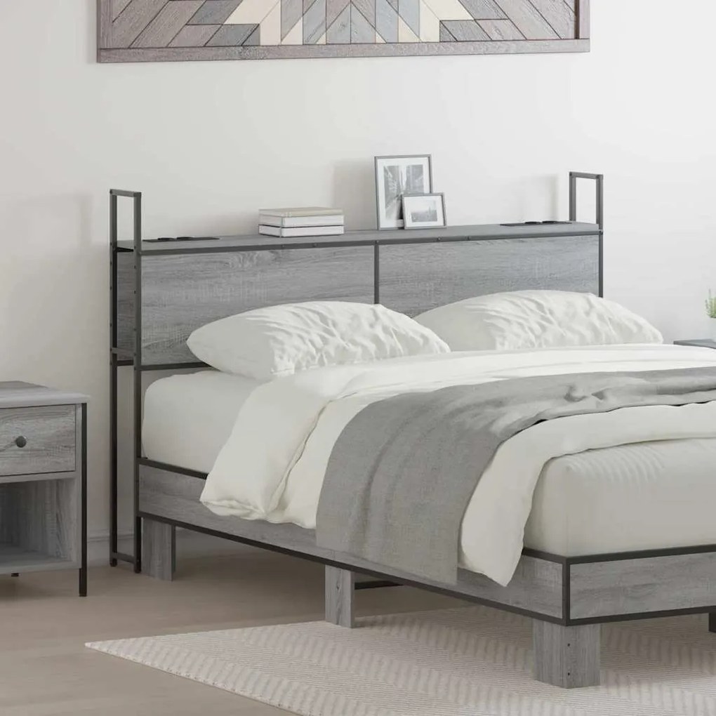 vidaXL Κεφαλάρι Αποθήκης Γκρι sonoma 150 cm Επεξεργασμένο ξύλο