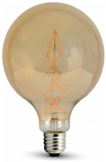 LED V-TAC Λάμπα Ε27 8W Filament Σφαιρική G125 Amber Θερμό 2200K