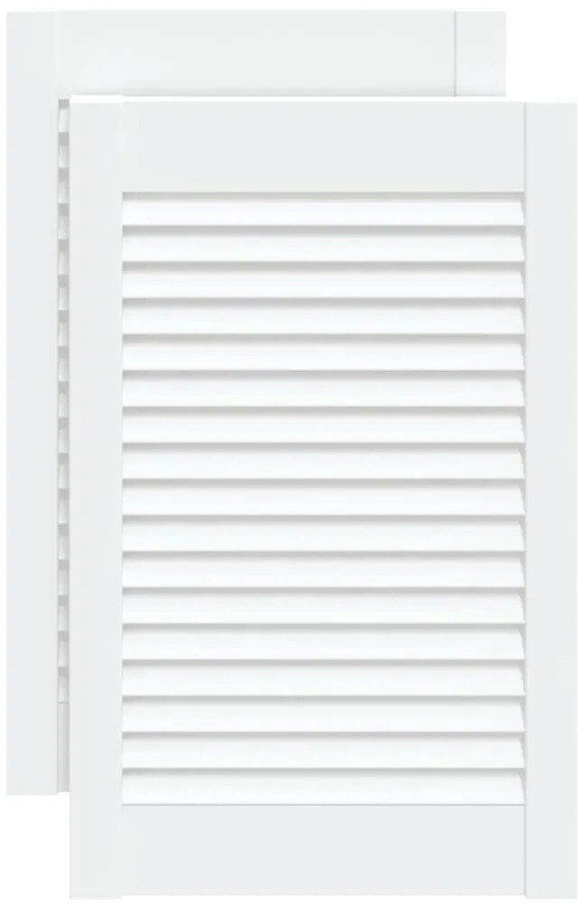 vidaXL Πορτάκια με Περσίδες 2 Τεμ. Λευκά 61,5x39,4εκ Μασίφ Ξύλο Πεύκου