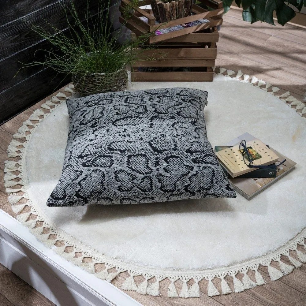 Μαξιλαροθήκη Διακοσμητική Δαπέδου Malibu 11 Grey Teoran 65Χ65 Acrylic,Cotton,Polyester