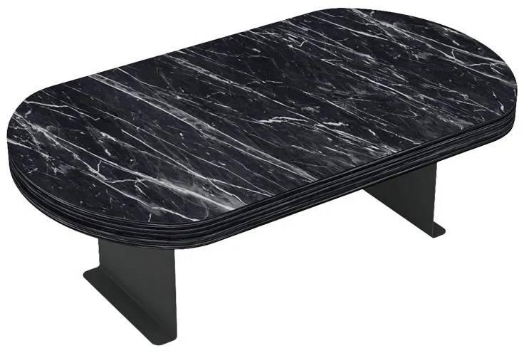Βοηθητικό τραπεζάκι Linea όψη μαύρο μαάρμαρο - μαύρα μεταλλικά πόδια 20x35x10 εκ. 20x35x10 εκ.