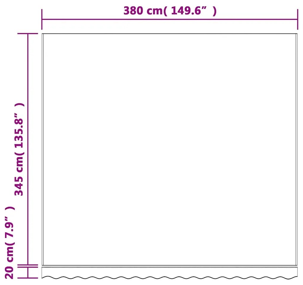 vidaXL Τεντόπανο Ανταλλακτικό Ριγέ Πολύχρωμο 4 x 3,5 μ.