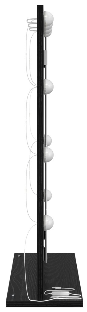 vidaXL Καθρέφτης Vanity με LED Φώτα Μαύρο Δρυς 70x50x18 εκ.