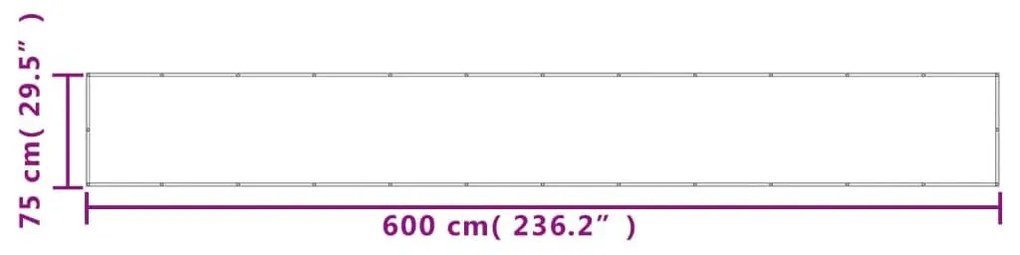 Διαχωριστικό Βεράντας Άμμου 75x600εκ 100% Πολ. Ύφασμα Oxford - Κίτρινο