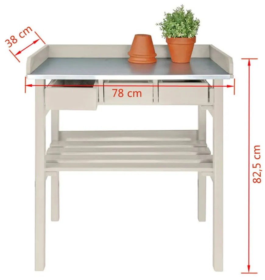 Esschert Design Πάγκος Εργασίας Κήπου Λευκός CF29W - Λευκό