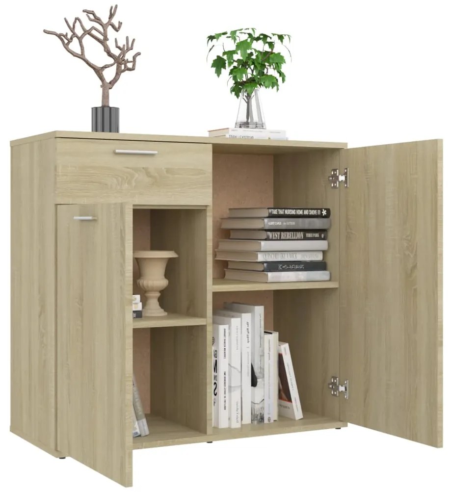 vidaXL Ντουλάπι με Συρτάρι Sonoma Δρυς 80 x 36 x 75 εκ. Επεξ. Ξύλο