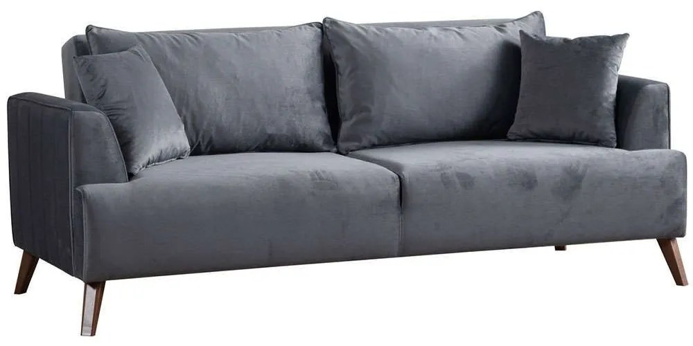 Καναπές Τριθέσιος Buhara 560ARE2181 220x100x78cm Dark Grey