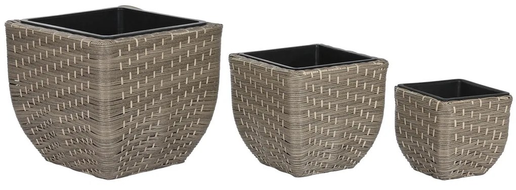 Σετ ζαρντινιέρων Home ESPRIT πολυπροπυλένιο ρατάν 40 x 40 x 36 cm