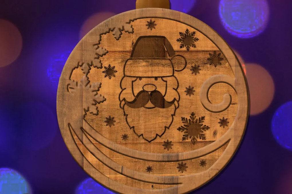 Σετ των 3 Intra απο ξύλο plywood 3mm-4mm πάχος Χριστουγεννιάτικο στολίδι Άγιου Βασίλη, κομμένο πρότυπο Δίασταση 4x4 cm INTRAFABR-84732576