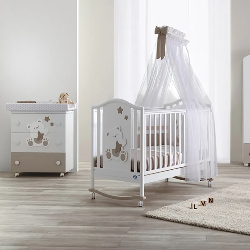 Ολοκληρωμένο βρεφικό δωμάτιo PALI Orsone Tortora με μπανάκι-αλλαξιέρα και προίκα κούνιας +<b>ΔΩΡΟ</b> ΣΤΡΩΜΑ