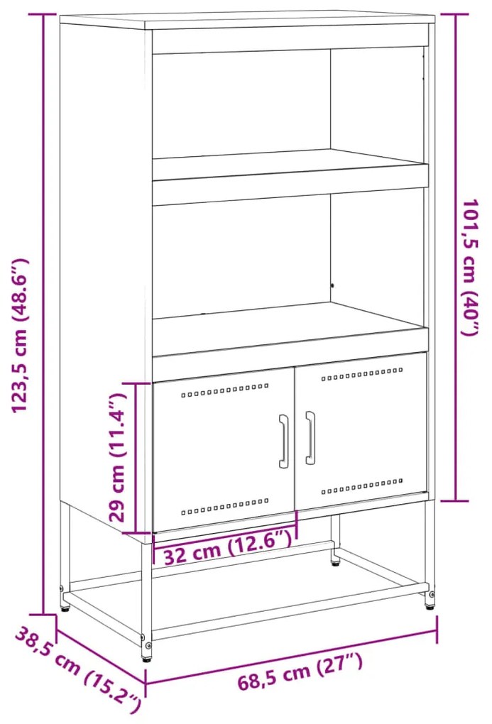 ΡΑΦΙΕΡΑ ΛΕΥΚΗ 68,5X38,5X123,5 ΕΚ. ΑΠΟ ΑΤΣΑΛΙ 846505