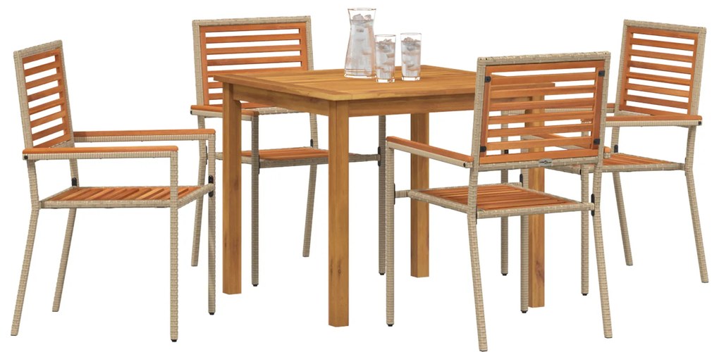 vidaXL Σετ Εξωτερικής Τραπεζαρίας 5 pcs Μπεζ 85 x 85 x 74 cm