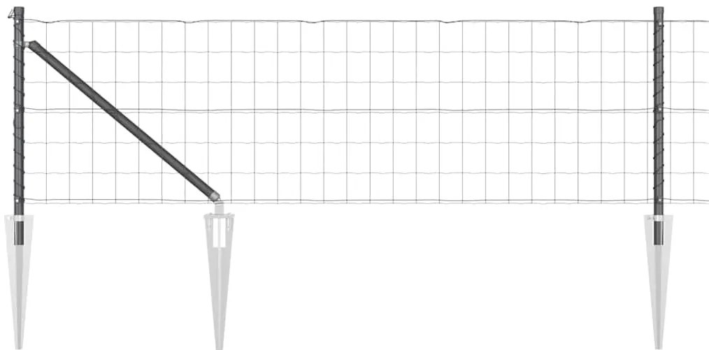 vidaXL Φράχτης με Στήλες. Γκρι 0.4 x 50 μ. Ατσάλι