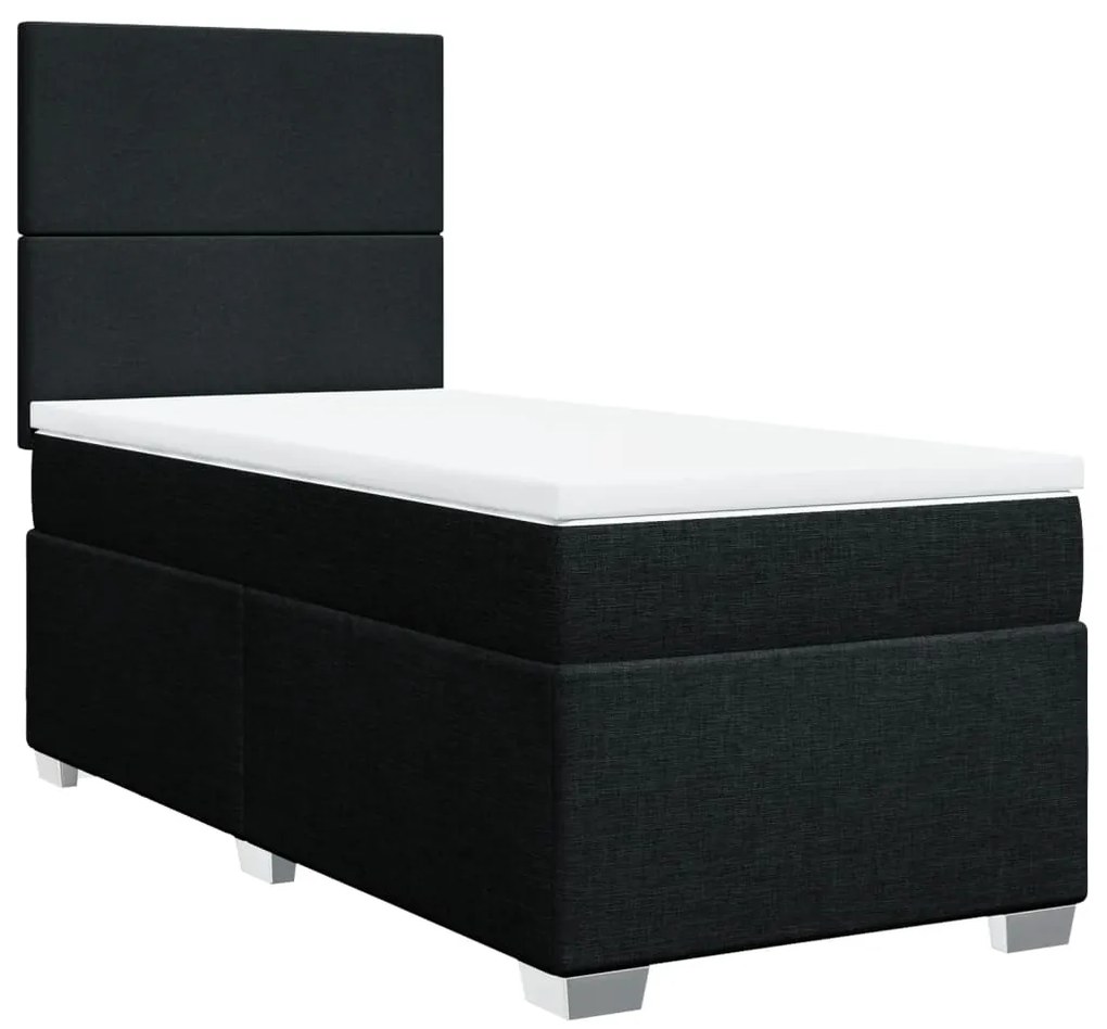 ΚΡΕΒΑΤΙ BOXSPRING ΜΕ ΣΤΡΩΜΑ ΜΑΥΡΟ 90X200 ΕΚ. ΥΦΑΣΜΑΤΙΝΟ 3292666