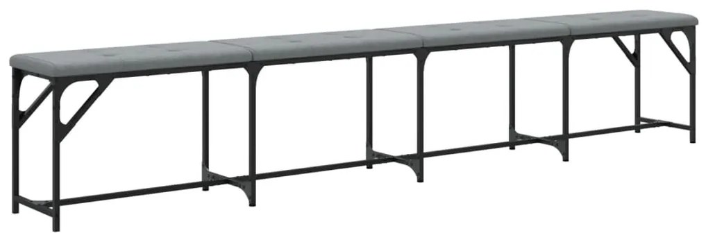 vidaXL Πάγκος Τραπεζαρίας Ανοιχτό Γκρι 248x32x45 εκ. Ατσάλι / Ύφασμα