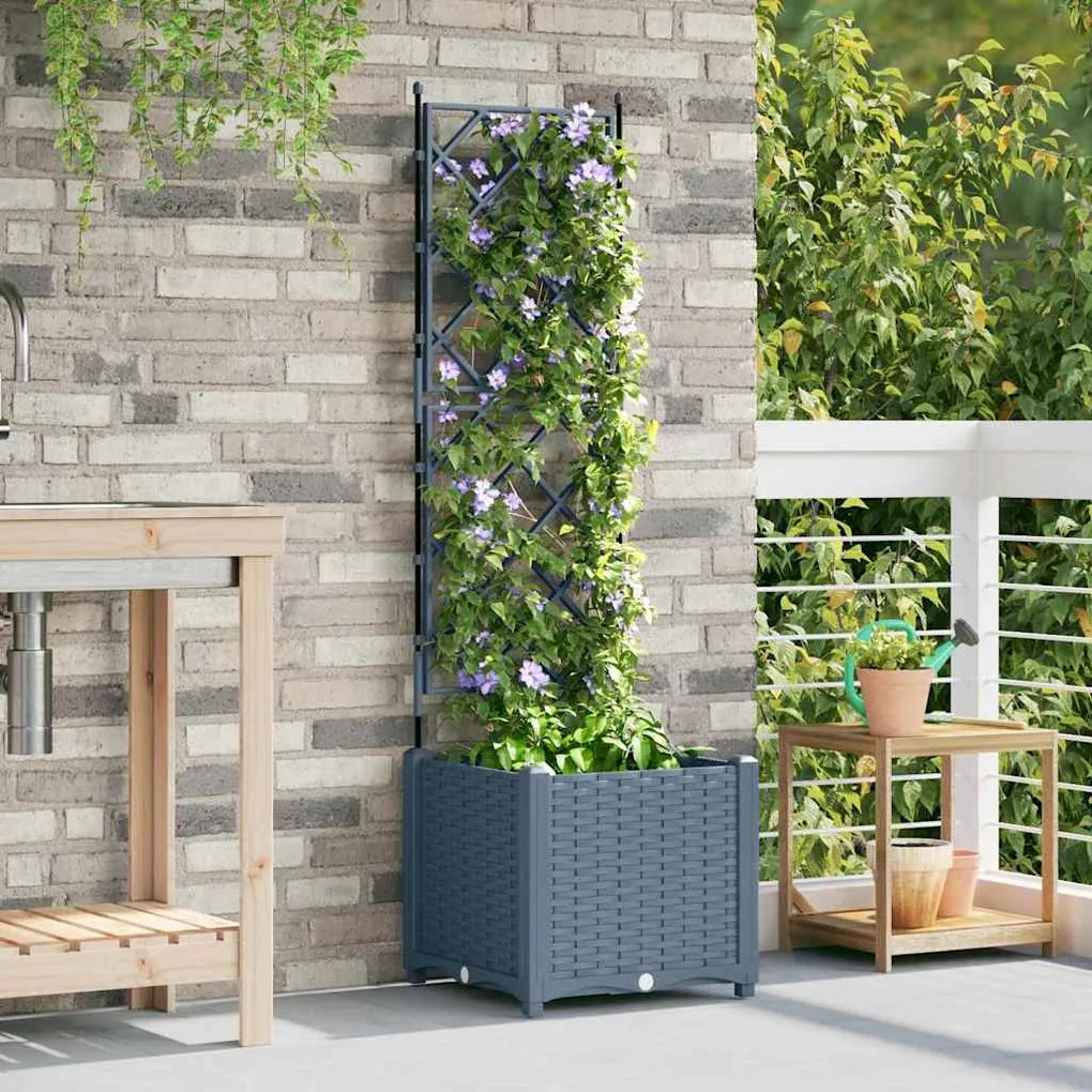 vidaXL Κηποτινάκι με Τρέλα Ανοιχτό γκρι 40 x 40 x 143 εκ. PP
