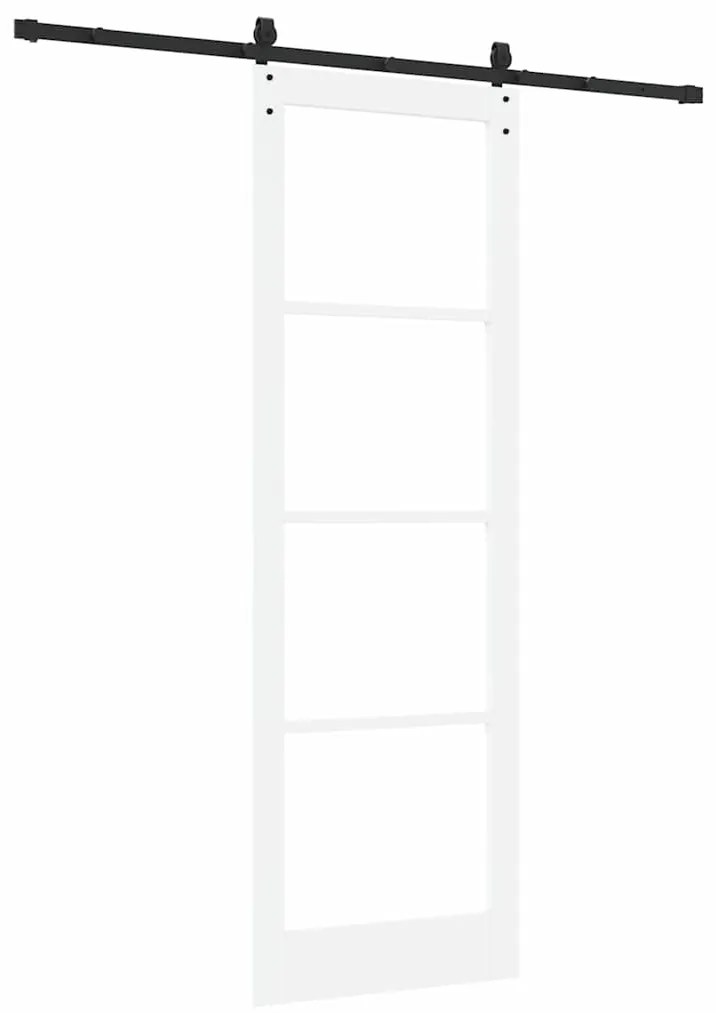 vidaXL Ολισθητή Πόρτα Χειροκίνητος Λευκό 78 x 232 cm Ξύλο και μέταλλο