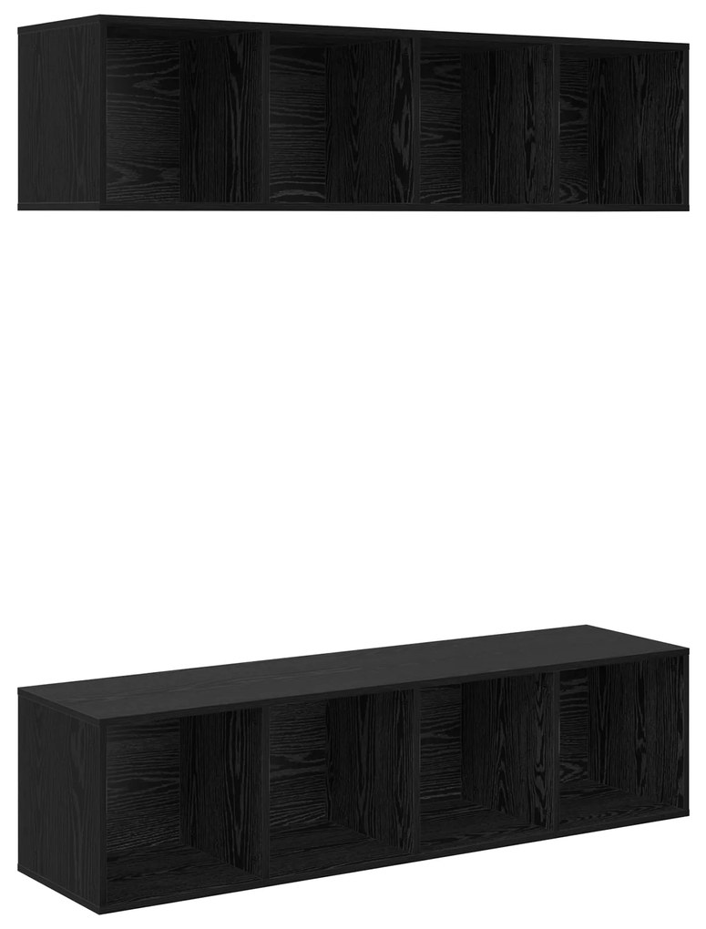 vidaXL Σετ επίπλου τηλεόρασης 2 pcs Μαύρη δρυς 37 x 37 x 142.5 εκ