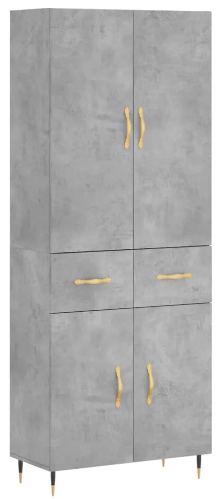 vidaXL Ντουλάπι Γκρι Σκυροδέματος 69,5x34x180 εκ. Επεξεργασμένο Ξύλο
