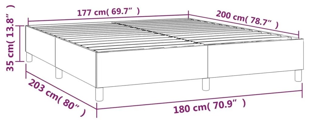 Σκελετός Κρεβατιού Χωρίς Στρώμα Taupe 180x200 εκ. Υφασμάτινο - Μπεζ-Γκρι