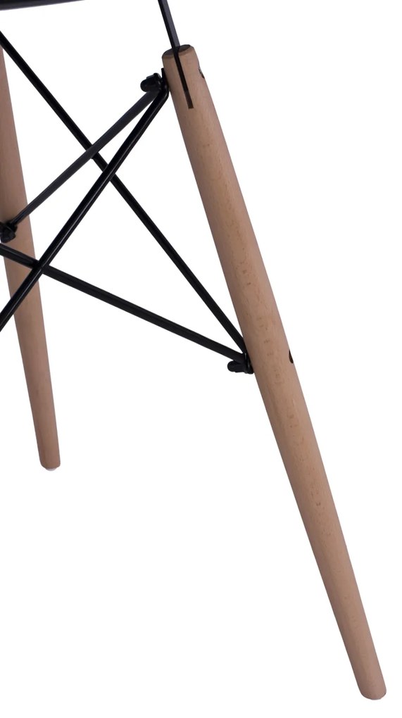Τραπέζι Minimal Στρογγυλό Μαύρο Χρώμα MDF-Πόδια Οξιάς Φυσικό Φ60x72Υεκ.