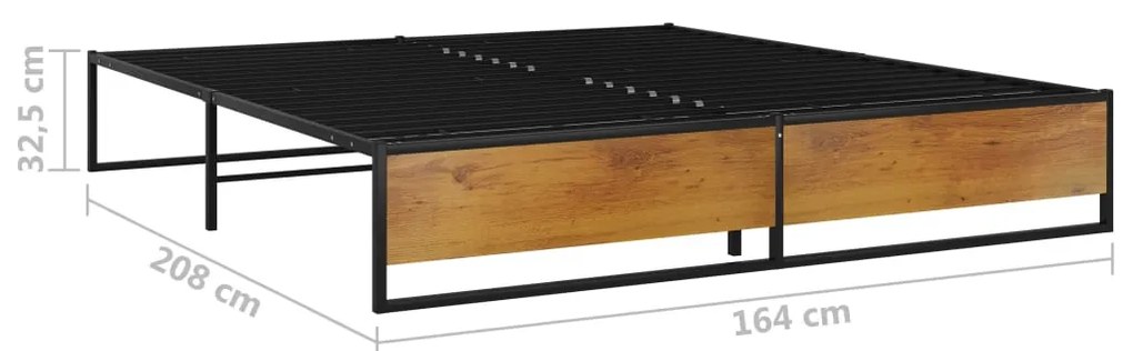 vidaXL Πλαίσιο Κρεβατιού Μαύρο 160 x 200 εκ. Μεταλλικό