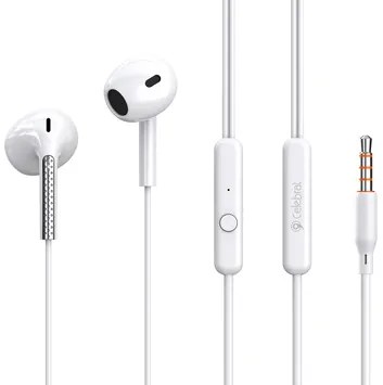 CELEBRAT earphones με μικρόφωνο G28, 3.5mm, 1.2m, λευκά