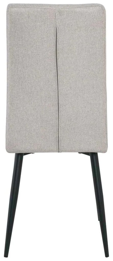 Καρέκλα Μεταλλική MINA Μαύρη/Ύφασμα Μπεζ 43x56x97cm (Σετ 6 ΤΕΜ)