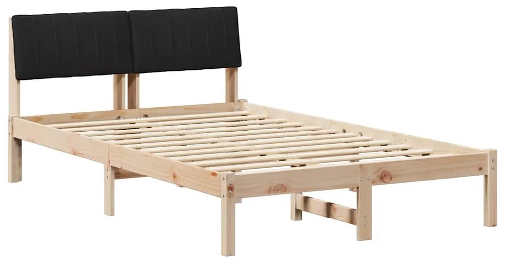 vidaXL Σκελετός Κρεβατιού με κεφαλάρι Καφέ και μαύρο 120 x 200 cm