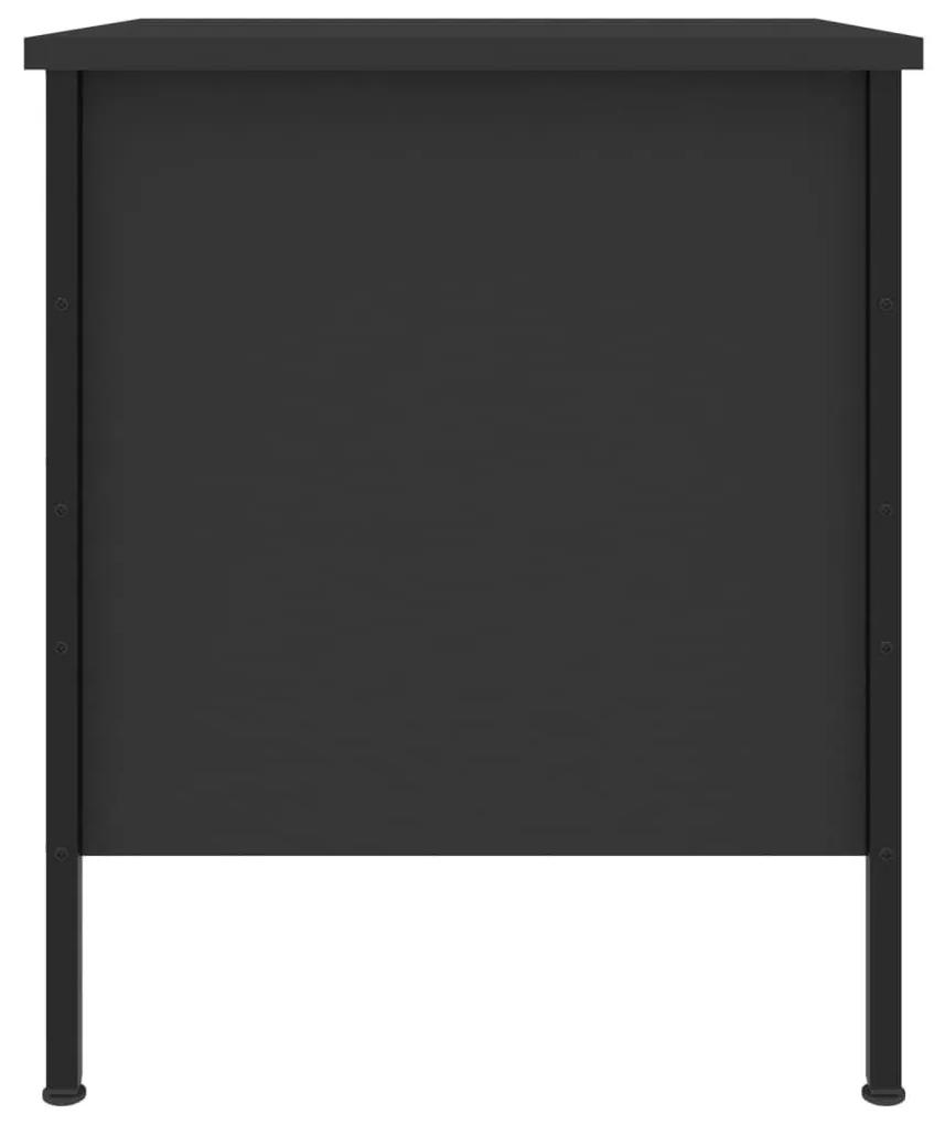 Κομοδίνα 2 Τεμ. Μαύρα 40 x 42 x 50 εκ. από Επεξεργασμένο Ξύλο - Μαύρο
